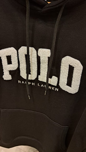RALPH LAUREN APPLIQUE LOGO HOODIE BLACK