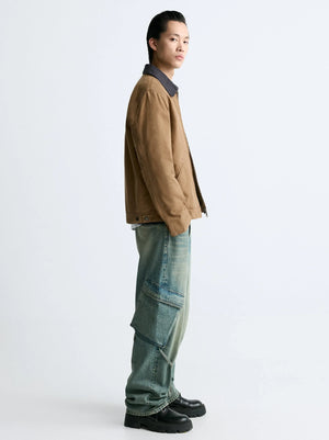 ZR-Men's 'Brown' Maillard Textured jacket with cotton jacket clip ZR-024