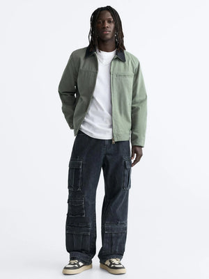 ZR-Men's 'Light Pistachio' Maillard Textured jacket with cotton jacket clip ZR-024