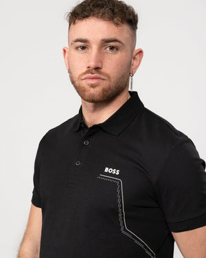 Paddy 3 Mens Black Polo Shirt