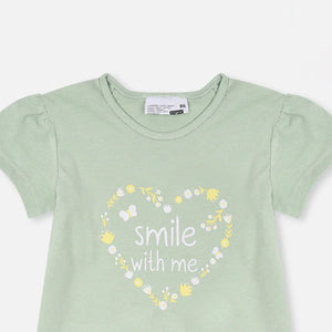 ER - Kids 'Light Green ' Smile With Me Cotton T-Shirt ER148
