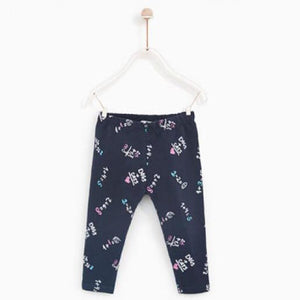 ZARA – ‘Navy’ Digits Print Plush Legging Z87 (2656625033301)