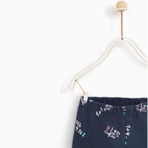 ZARA – ‘Navy’ Digits Print Plush Legging Z87 (2656625033301)