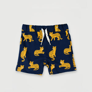 BC - Kids 'Navy' Leopard Printed Cotton Short BC793