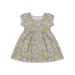PR - Girls 'Pink' Flowers Printed Short Sleeve Frock PR129