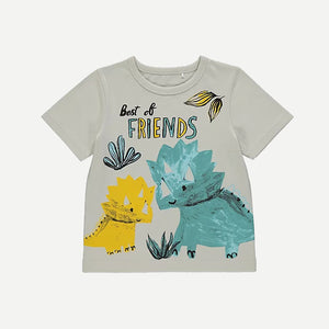 GO - Kids 'Stone' Best of Friends Dinosaur Printed Cotton T-Shirt GO173