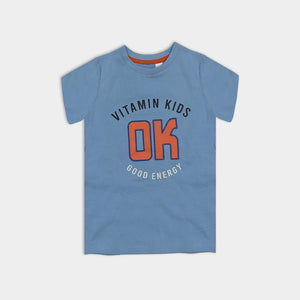 OK - Kids 'Sky Blue' Printed Cotton T-Shirt OK166