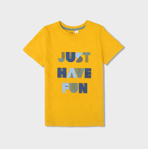 OK - Kids 'Yellow' Just Have Fun Printed Cotton T-Shirt OK170