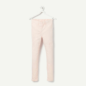 Tape A Loeil- Kids 'Baby Pink' Embroidery Cotton Jegging TO525 (2656565493845)