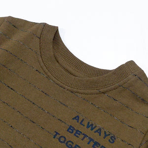 NI - Kids 'Brown' Srtipe Fleece Sweatshirt NI936