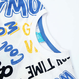 LK - Kids 'White' All-Over Printed Cotton T-Shirt LK167