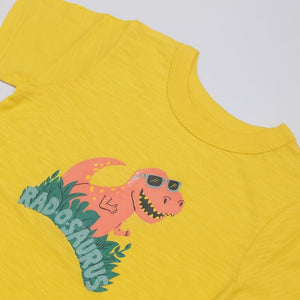 JO - Kids 'Yellow' Animal Patch Short Sleeve T-Shirt JO121