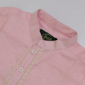 Kids 'Pink' Embroidery Design Cotton Kurta K3