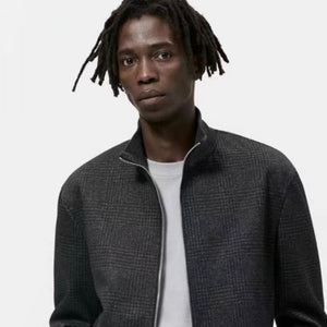 ZR - Men 'Charcoal' Checked Bomber Jacket ZR2243