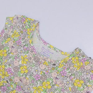 PR - Girls 'Pink' Flowers Printed Short Sleeve Frock PR129
