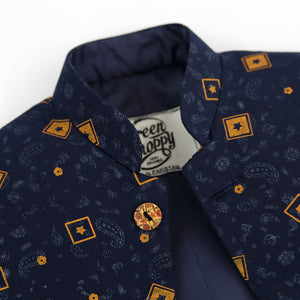 WC - Kids 'Navy' Printed Waist Coat WC3