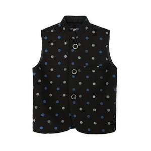 WC - Kids 'Black' Printed Waist Coat WC4