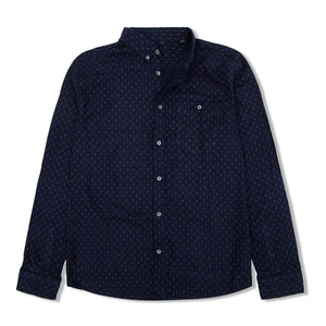 JJ - Men 'Navy' Dotted Regular Fit Printed Shirt JJ896