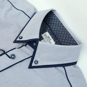 NX - Men 'Navy & white' Double Collar Classic Lining Formal Shirt NX897
