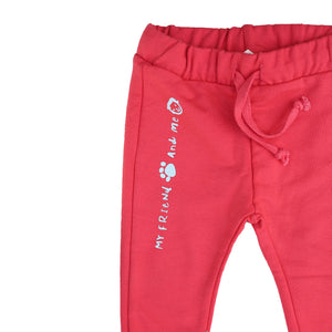 Z.A.R.A - Kids 'Pink' Side My Friend Print Terry Trousers ZB1197