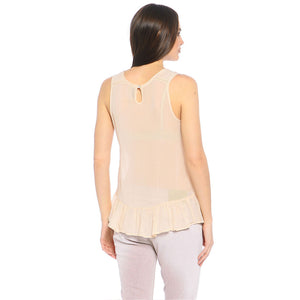 P.E.P.E.J.E.A.N.S - Women 'Cream' Lucile Sleeveless  Blouse Tank Top PJ 1046
