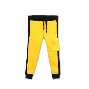 GO - Kids 'Yellow' Velcro Pouch Pocket Paneled Fleece trouser GO713
