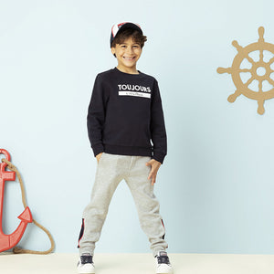 OR - Kids 'Dark Blue'  Graphic Message Printed Fleece Sweatshirt OR569