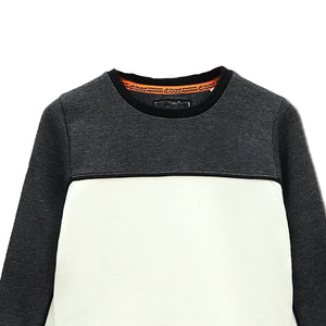 DL - Kids 'Black' Color Block Printed Fleece Sweatshirt DL622