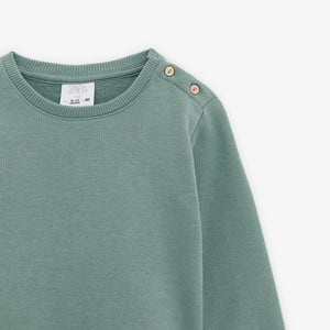 ZR - Kids 'Light Green' Bow With Shoulder Button Terry Sweatshirt ZR172