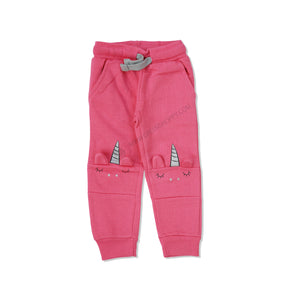 X.MAIL - Kids 'Pink' Knee Unicorn Fleece Jogging Trouser XM422