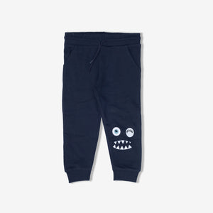 OR - Kids 'Black' With Back Pocket Face Printed Terry Jogger Trouser OR586