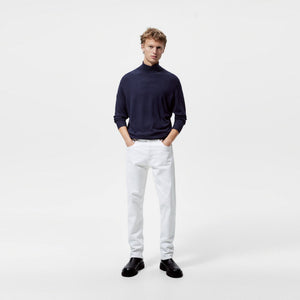 ZR - Men 'Navy' Lightweight Basic High Neck Collar Sweater ZR743