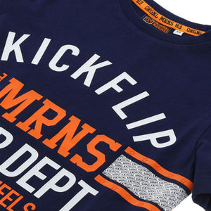 OR - Kids 'Navy' Round Neck Test Print Cotton T-Shirt OR242