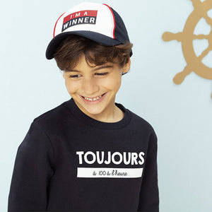 OR - Kids 'Dark Blue'  Graphic Message Printed Fleece Sweatshirt OR569