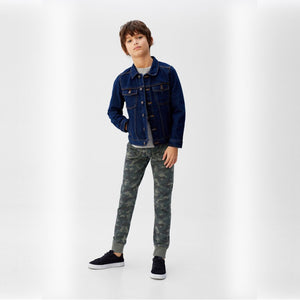 M.A.N.G.O - Kids 'Green' Camoflage Terry JoggerTrousers MNG1149