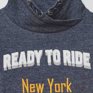 SF - Kids 'Gray' New york Mock neck Hoodie SF754