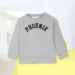 M.A.N.G.O - Kids 'Grey'  Exclusive Round Neck Applique Embroidered Sweatshirt MG082