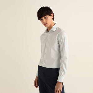 E.A.S.Y W.E.A.R - Mens 'Aqva' Micro Striped Iron Skinny Fit Causal Shirt EW111