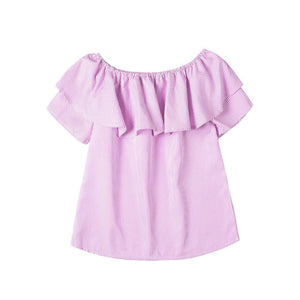 Z.E.E.B.R.A - Women 'Pink' OffShoulder Short Sleeves Top Blouse ZR1074